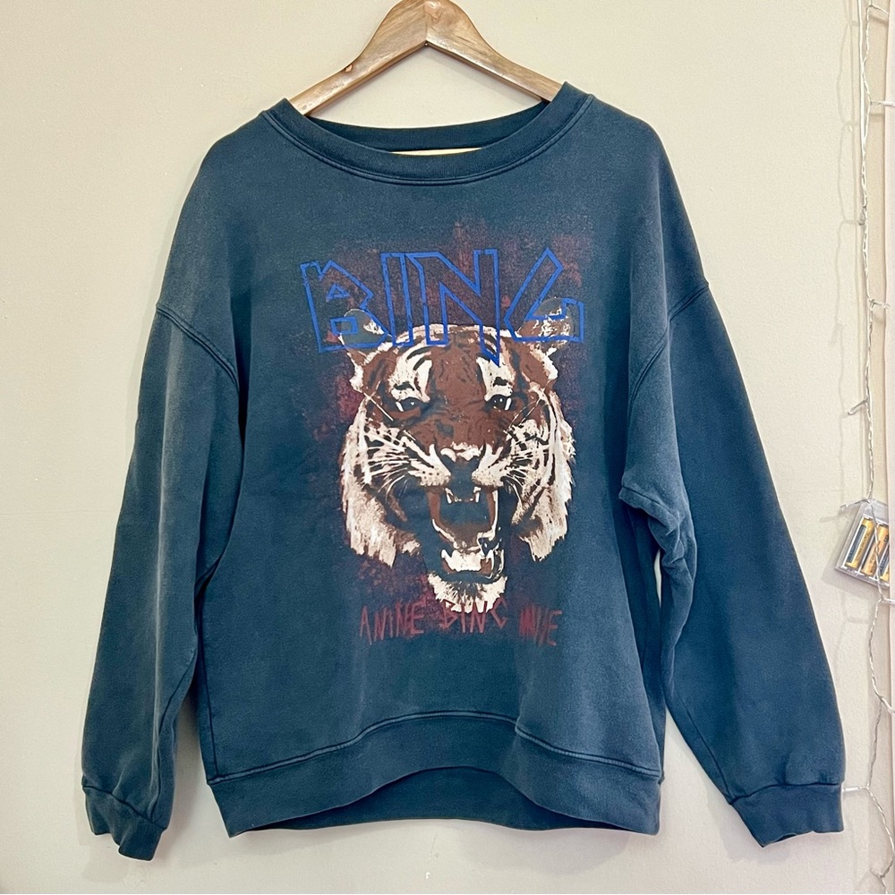 Anine Bing Black Sweatshirt with Tiger Graphic - Picture 4 of 10